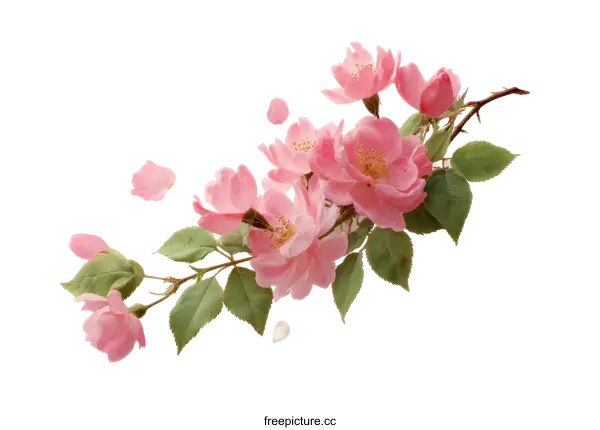 [Transparent Background PNG]Pink Flowers and Petals Arrangement