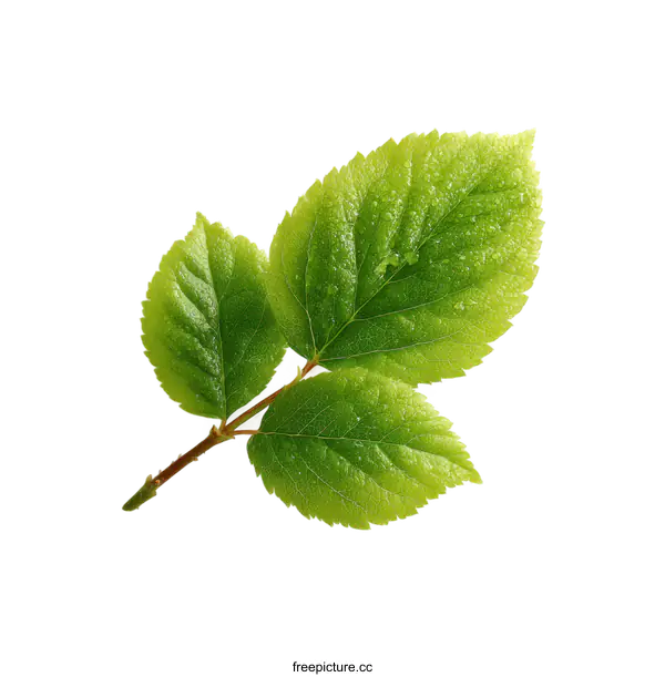 [Transparent Background PNG]Close-up of Fresh Green Leaves on a Branch