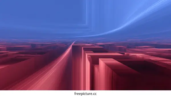 Abstract Cityscape of Geometric Shapes