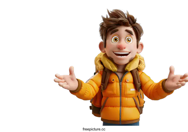 [Transparent Background PNG]A 3D rendering of a cartoon character