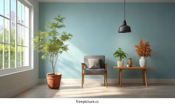 Modern Living Room Interior Design with Plants