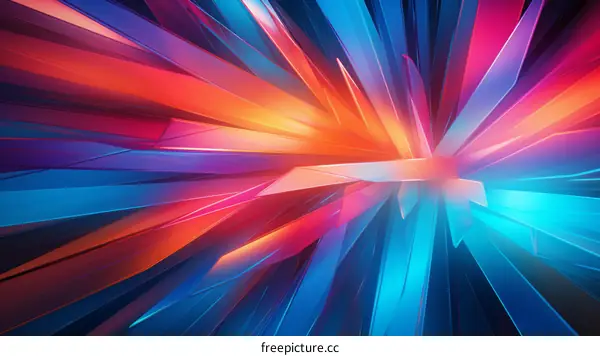 Colorful 3D illustration of sharp crystal shards