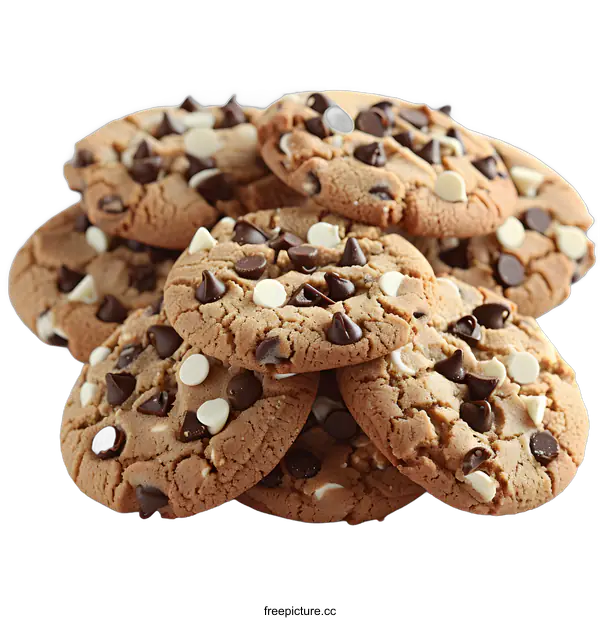[Transparent Background PNG]A pile of chocolate chip cookies