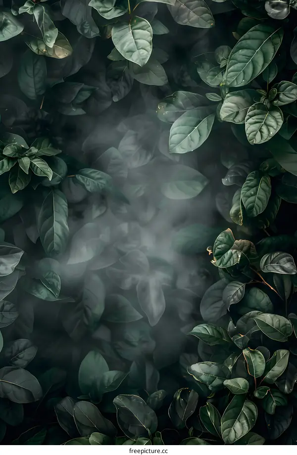 Green Leaves With Smoke