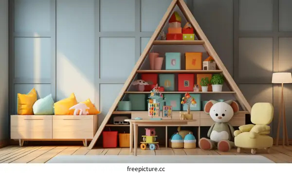 Cozy and Organized Playroom with Toys