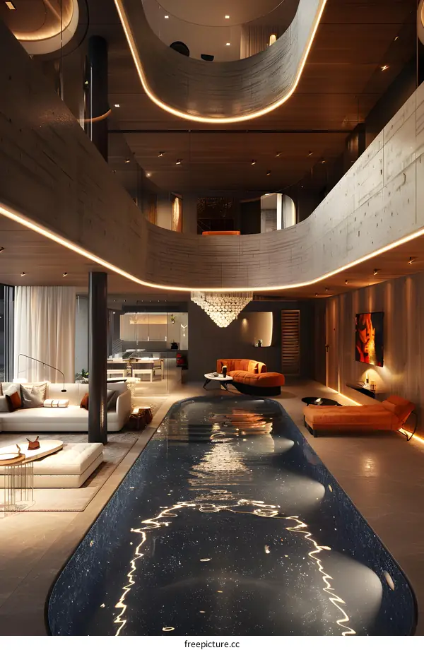 Indoor swimming pool and lounge