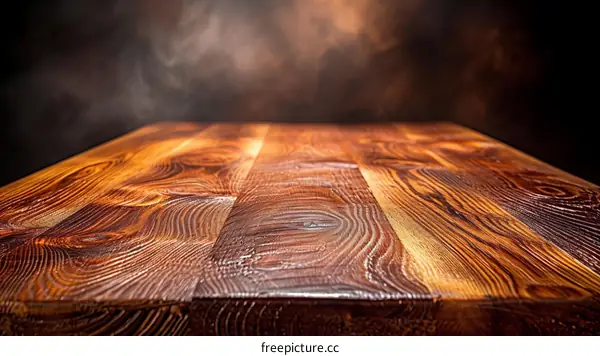 Rustic Wood Table Background with Smoke