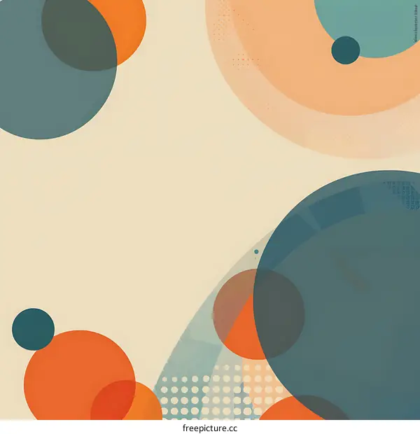 Abstract Geometric Background with Circles and Dots