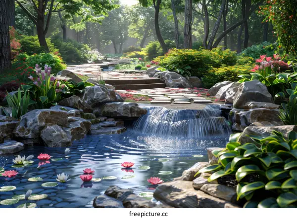 Tranquil Chinese Garden: Harmony of Nature and Architecture