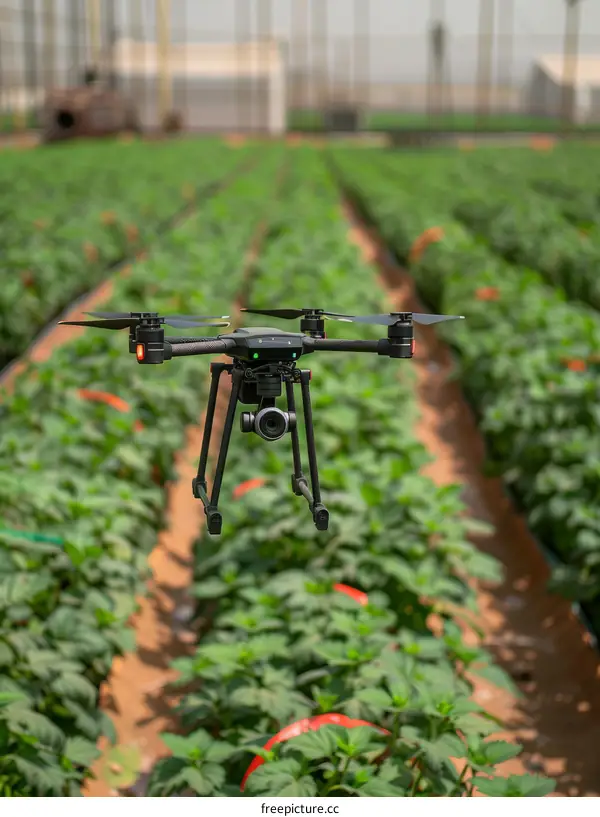 Drone Technology in Agriculture: Aerial View of a Field