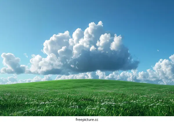 Beautiful Summer Meadow Under a Cloudy Sky