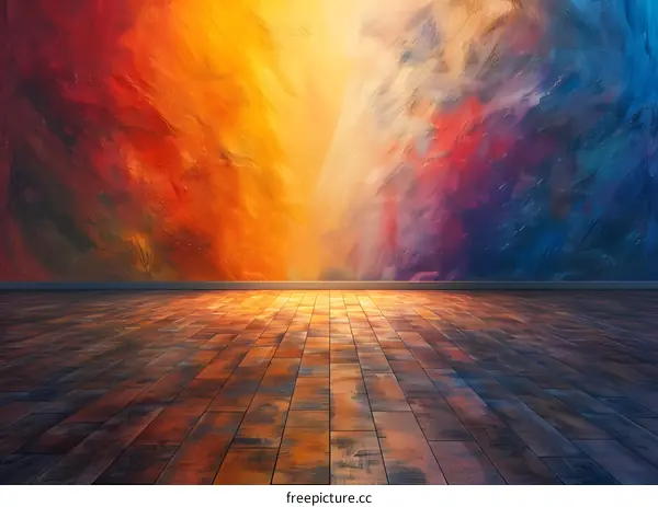 Sunlight on wooden floor and wall