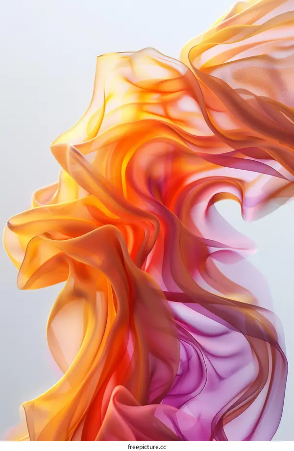 Colorful Abstract Painting with Flowing Shapes