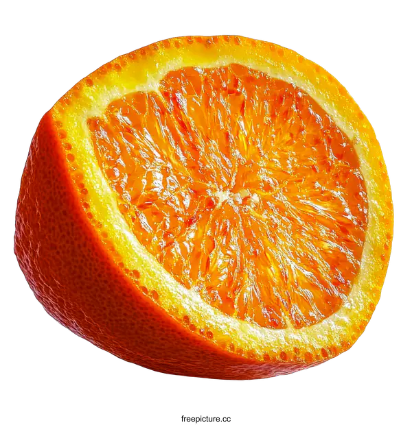 [Transparent Background PNG]Close up Orange Slice with Vibrant Colors