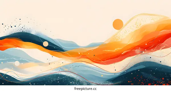 Hand-painted watercolor illustration landscape painting