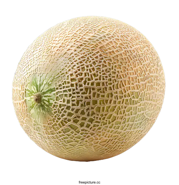 [Transparent Background PNG]Ripe Cantaloupe Melon on White Background