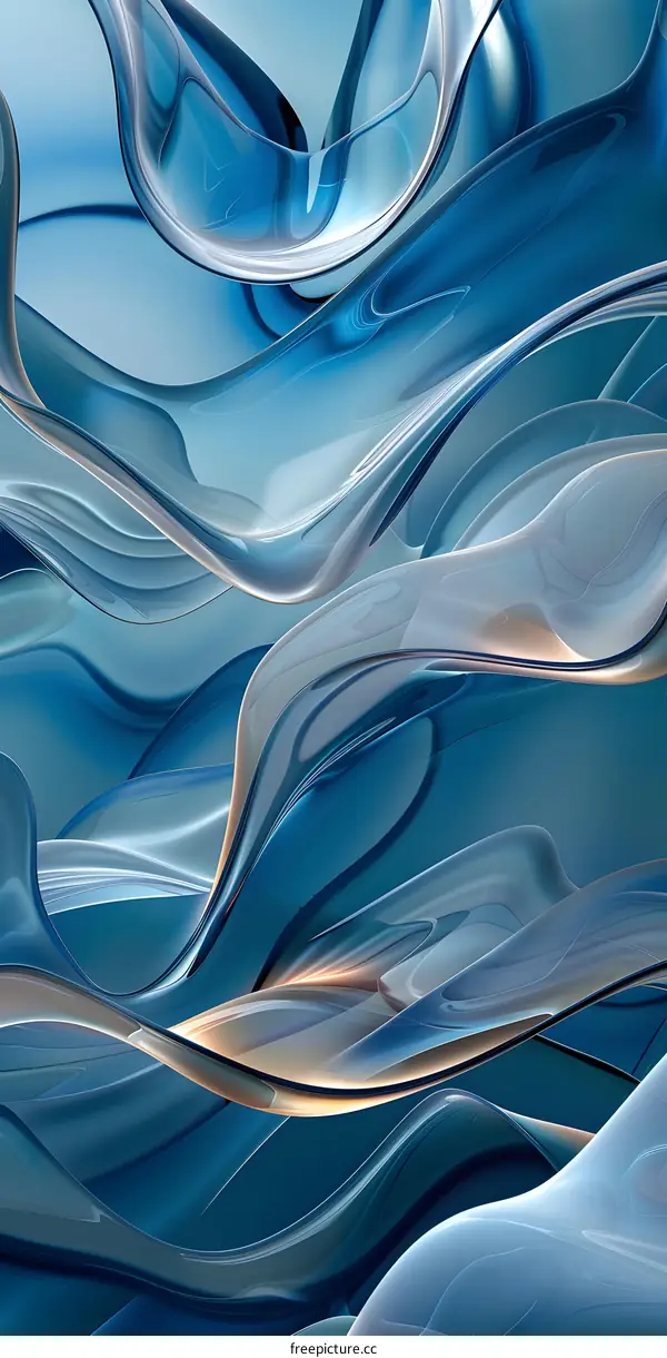 Blue Abstract Liquid Swirls