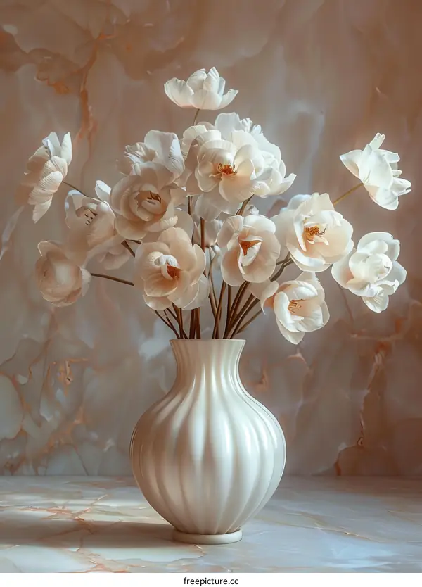 Delicate Pastel Peonies in Elegant Vase