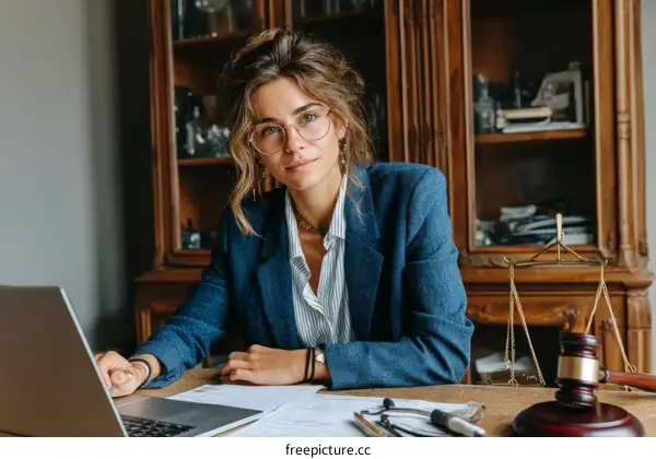 Professional Woman Lawyer at Desk
