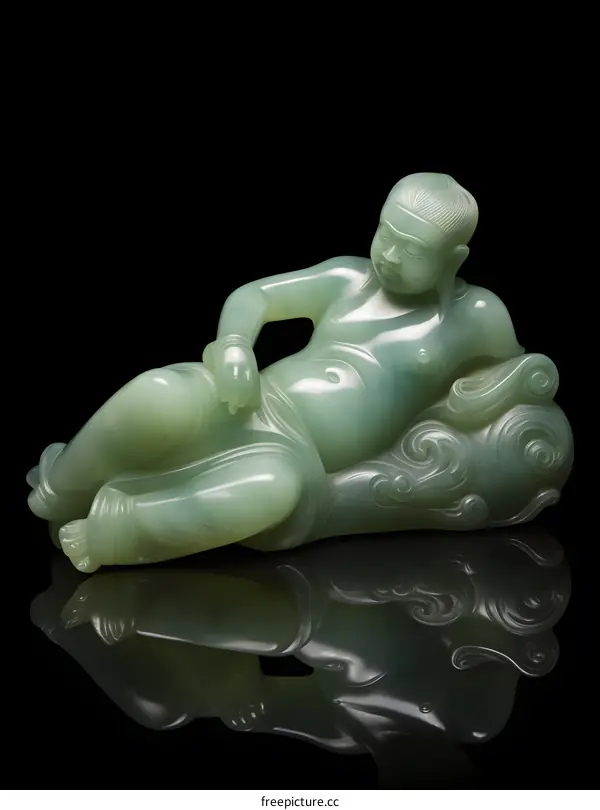 Jade Sculpture Of A Reclining Figure
