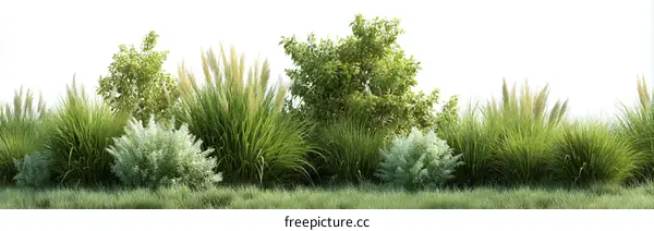 Beautiful Grass Border Design Illustration