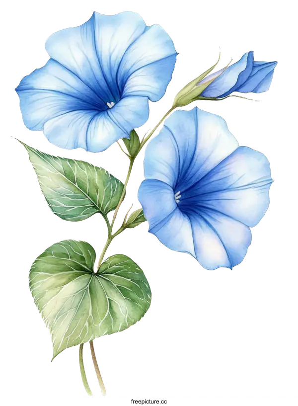 [Transparent Background PNG]Beautiful Watercolor Painting of Blue Flowers