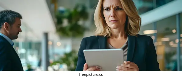 Businesswoman Using Tablet In Office