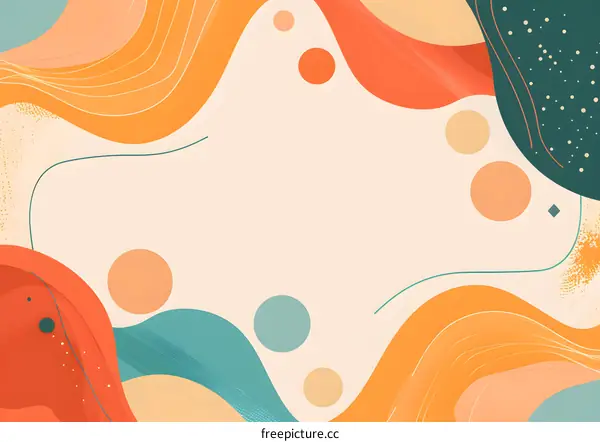 Abstract Minimalist Background With Orange Green and Blue
