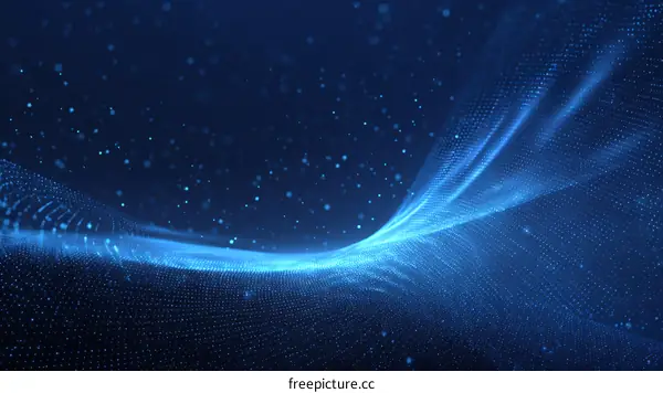 Abstract Digital Wave of Light and Dots