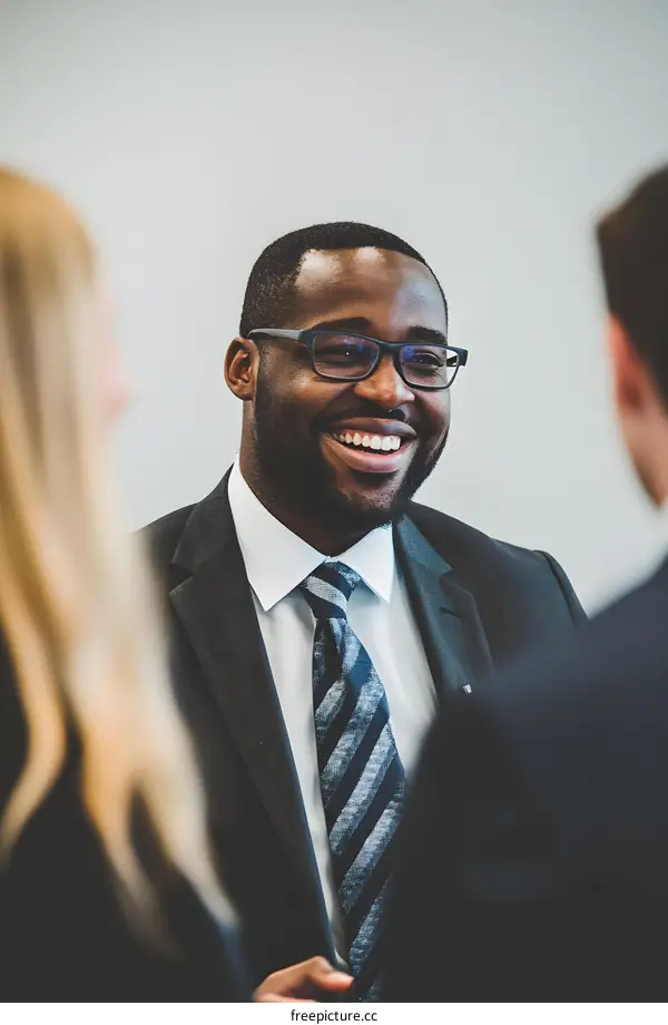 Smiling Businessman In A Meeting With A Colleague