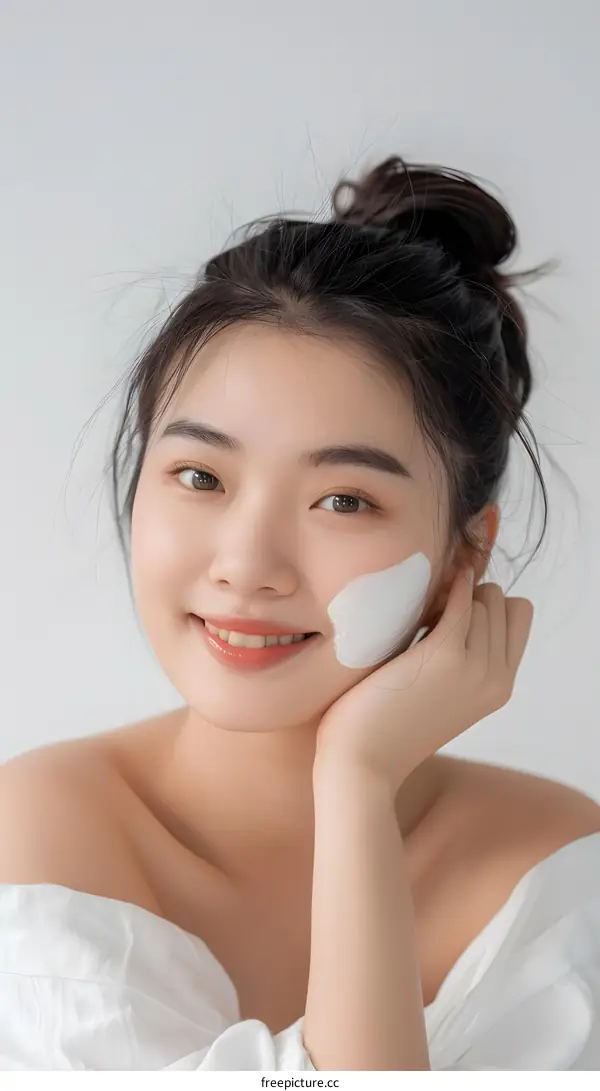 Beautiful Asian Woman with Facial Mask