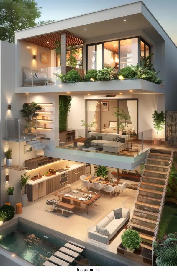 Modern House Design with Open Floor Plan