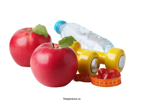 [Transparent Background PNG]Healthy Lifestyle Fitness Food and Water