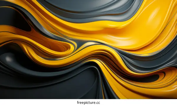 Abstract Painting in Yellow and Gray