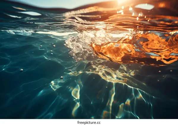 Sunbeams and Bubbles in the Underwater Ocean