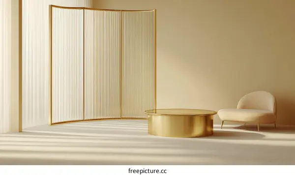 Modern Minimalist Golden Display Showcase