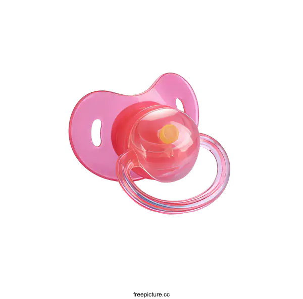 [Transparent Background PNG]Pink Baby Pacifier Isolated on White Background