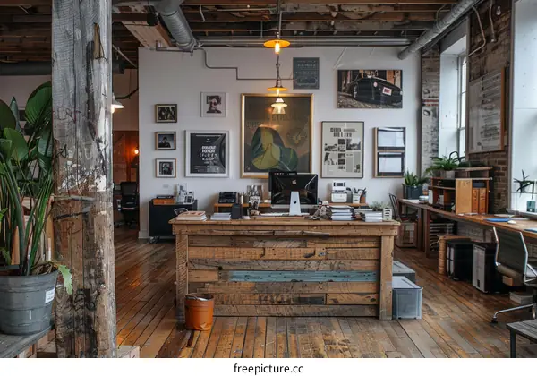 workspace with natural elements