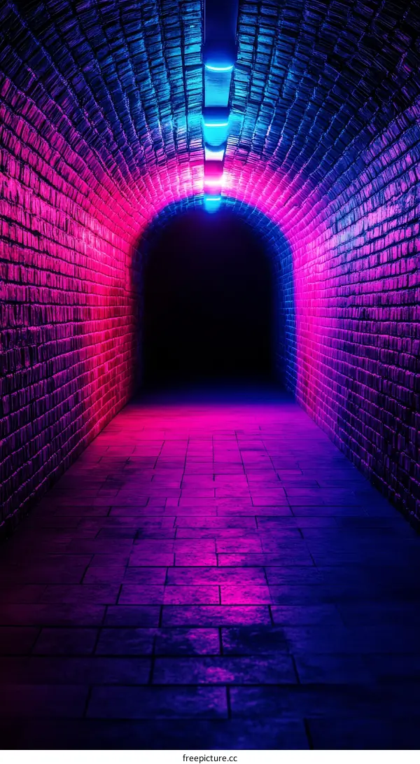 Neon Tunnel of Pink and Blue