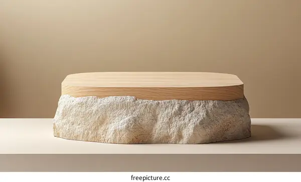 Wooden Platform Display Rock Base