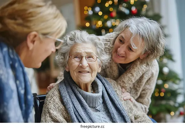Three Generations Sharing a Festive Moment
