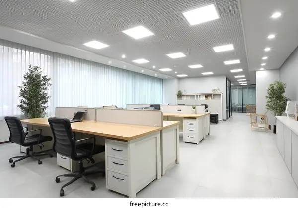 Modern Office Interior Design with Open Plan Layout