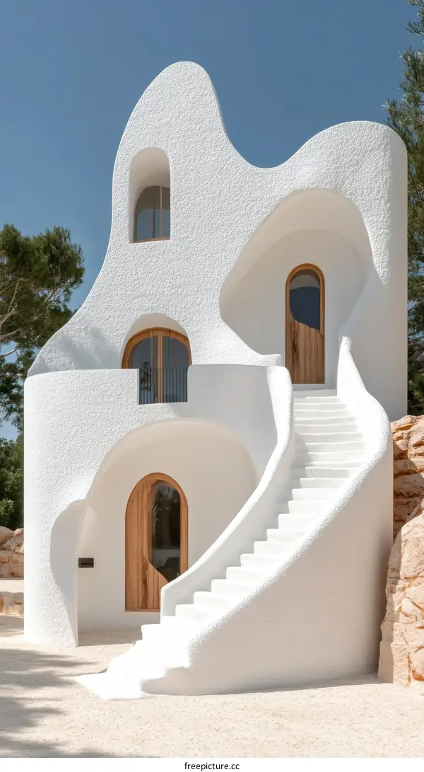 Unique White Modern Architecture Exterior Design