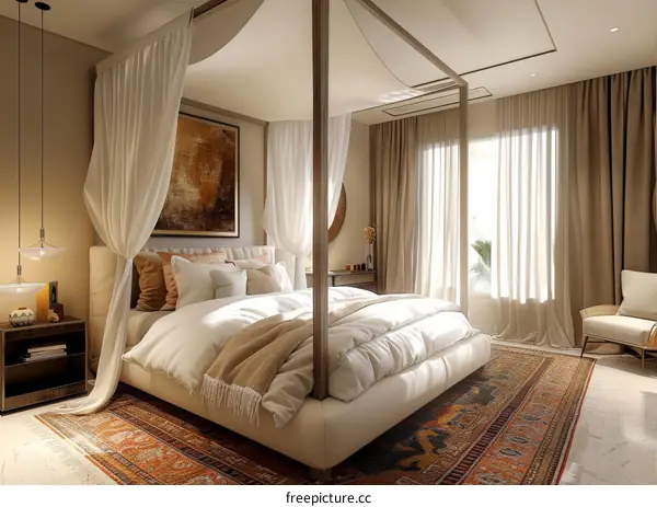 Luxurious Bedroom Interior Design with Comfortable Bedding