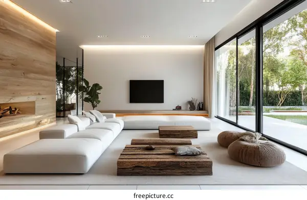 Modern Minimalist Living Room Design Illustration