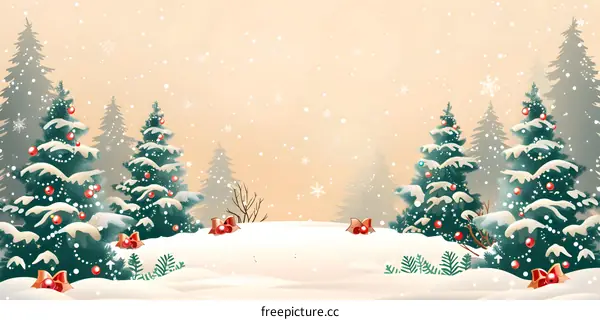 Christmas Snow Scene Illustration