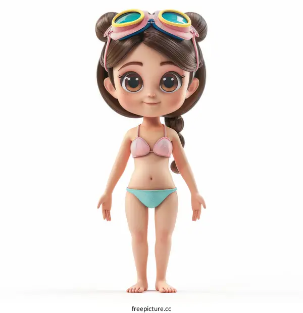 Summer Fun: 3D Girl in Swimsuit