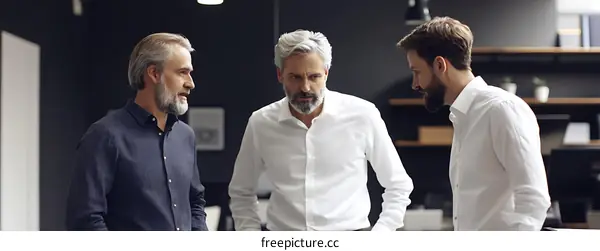 Business Meeting of Three Caucasian Men