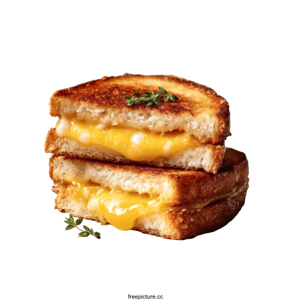 [Transparent Background PNG]Melted Cheese Sandwich with Crispy Bread