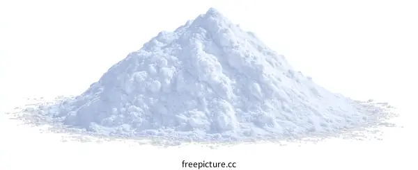 Pile of Light Blue Powder on White Background
